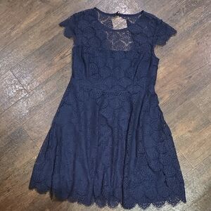 Elegant Navy Lace Dress